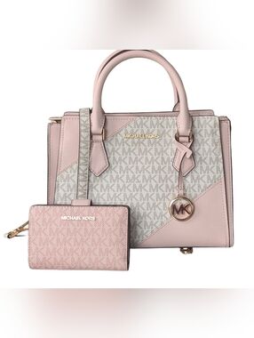 Michael Kors MK Hope MD Messenger Satchel bag Blush Pink Lego MD bi-fold Wallet